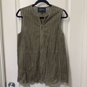 Lafayette 148 New York Khaki Perforated Vest
